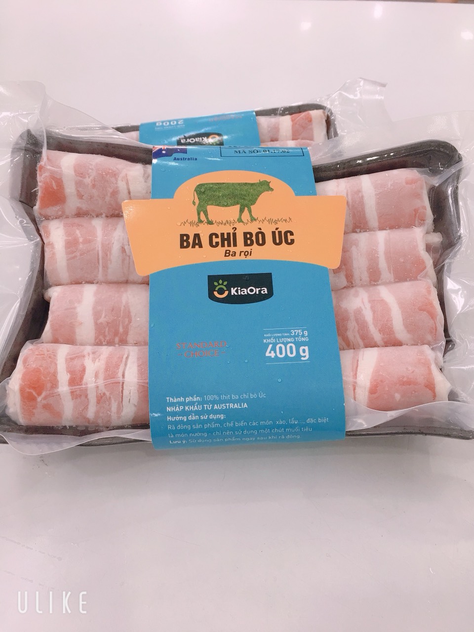 Ba chỉ bò Úc KiaOra 375g