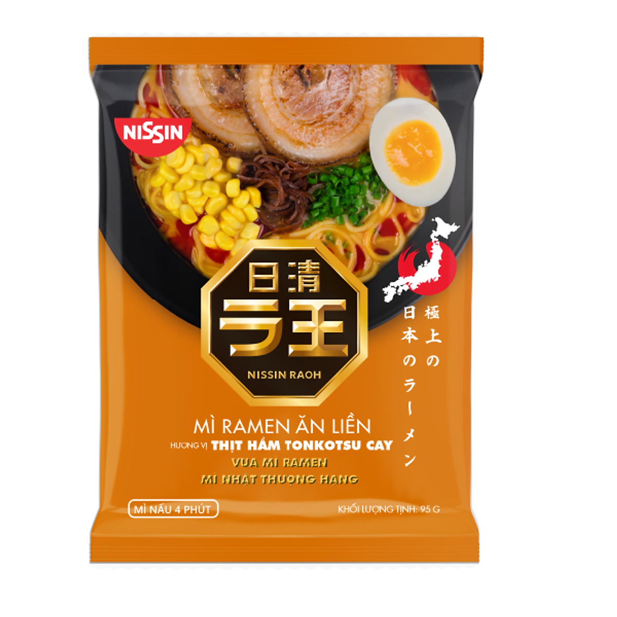 Mì Ramen ăn liền hương vị thịt hầm Tonkotsu cay Nissin 95g