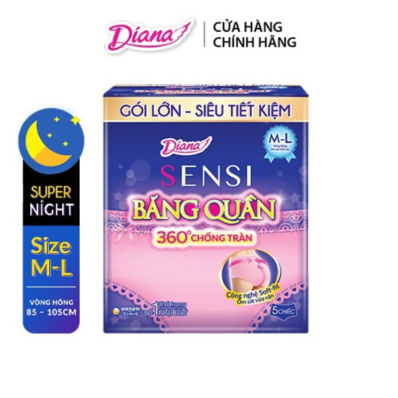 Băng vệ sinh Diana Sensi dạng quần size M-L 5M