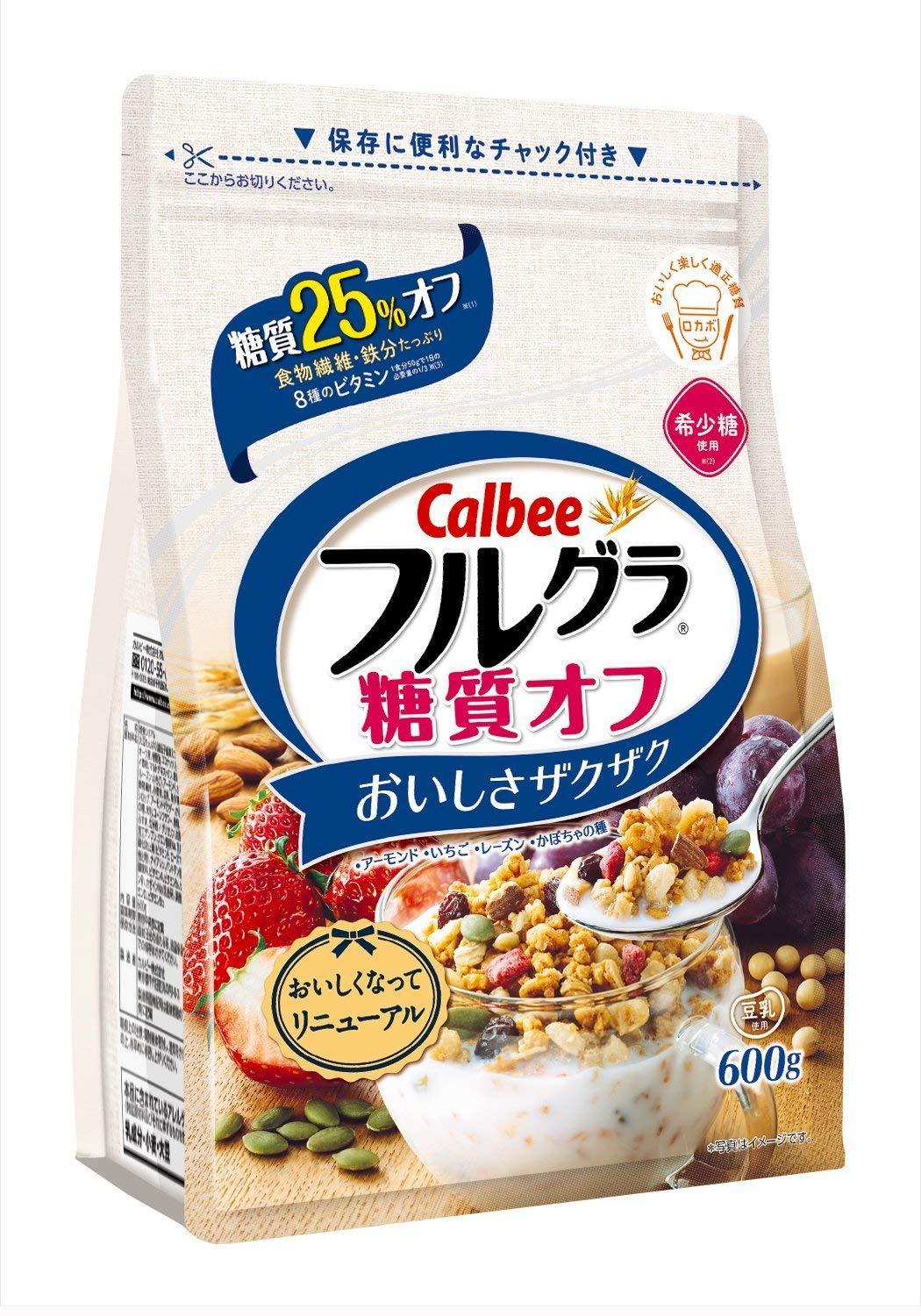 Ngũ cốc Calbee trắng hạnh nhân, dâu, nho khô Nhật Bản 600g