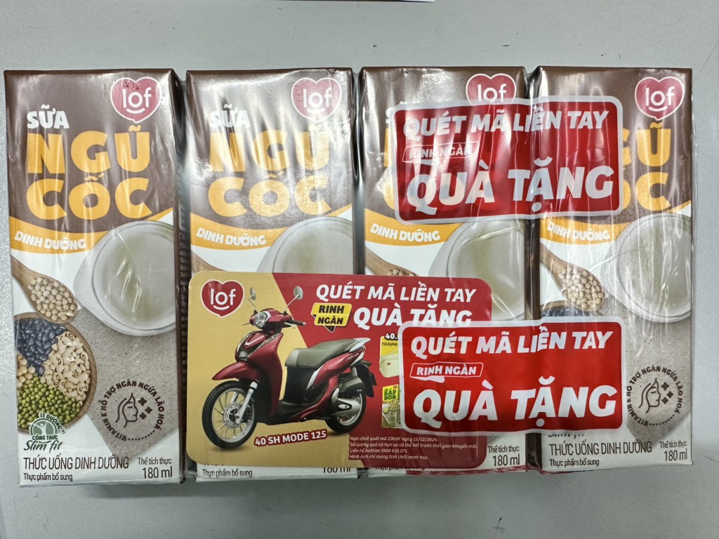Sữa ngũ cốc dinh dưỡng ít đường LOF 180ml