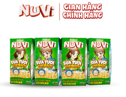 Sữa tươi lúa mạch vị cacao Nuvi 110ml