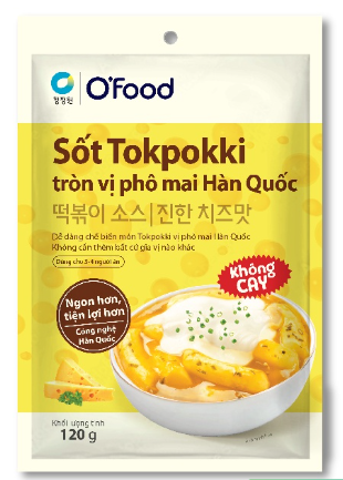 Sốt Tokbokki tròn vị phô mai Hàn Quốc không cay O'Food 120g
