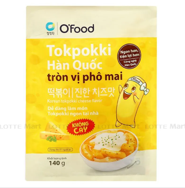 Tokpokki Hàn quốc tròn vị phô mai không cay O'food 140g