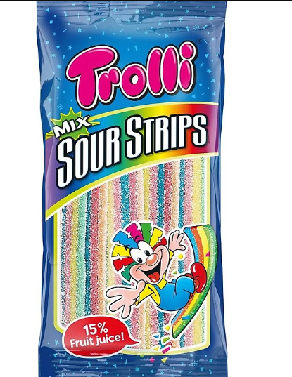 Kẹo Trolli Sour Strips vị thập cẩm Đức 85g