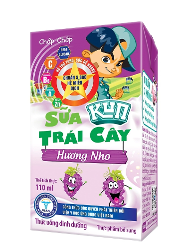 Sữa trái cây hương nho Kun 110ml*48 hộp