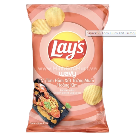 Bim Lays vị tôm hùm xốt trứng muối hoàng kim 30g