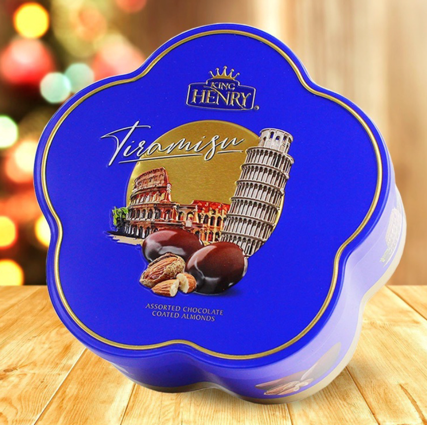 Kẹo socola thập cẩm bọc hạnh nhân Tiramisu King Henry Malaysia 80g