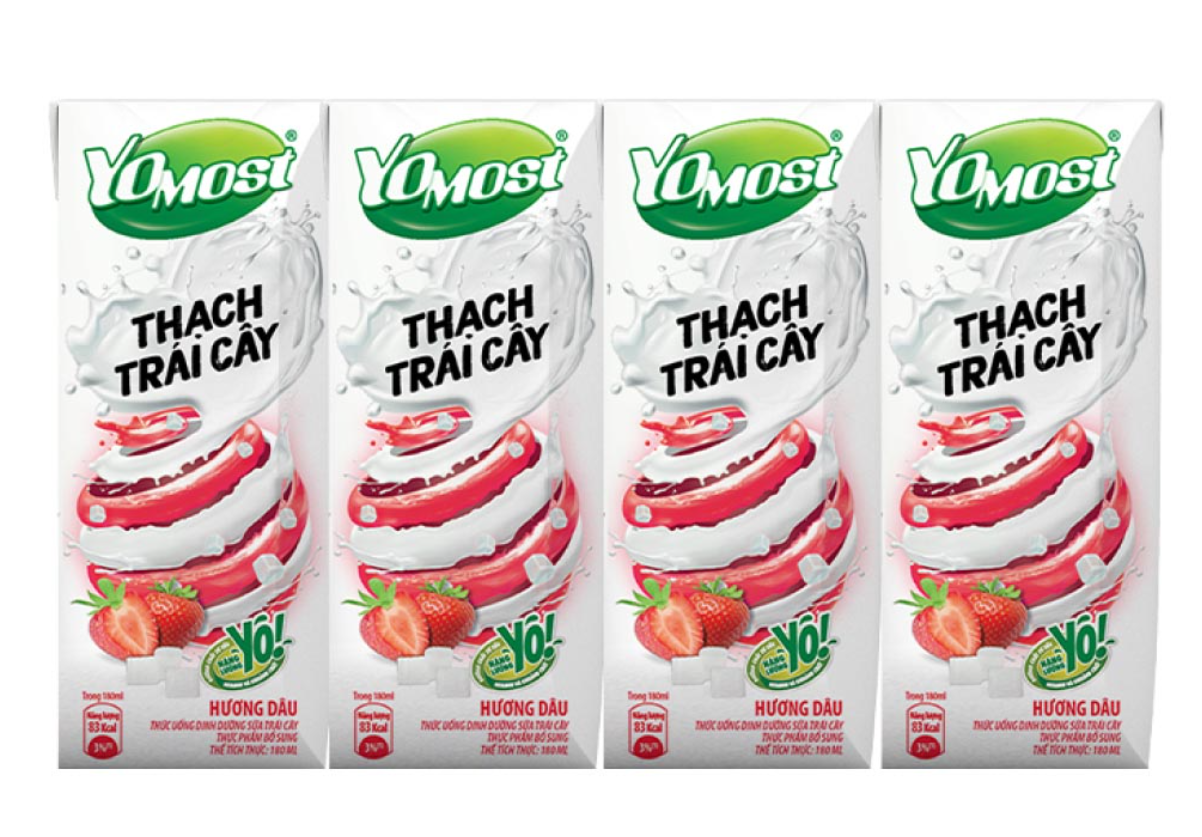 Sữa Yomost thạch trái cây vị dâu 180ml