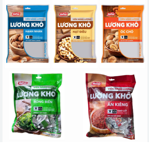 Lương khô Việt Thái mix vị hạnh nhân, ăn kiêng, rong biển,hạt điều, óc chó (110.000đ/kg)