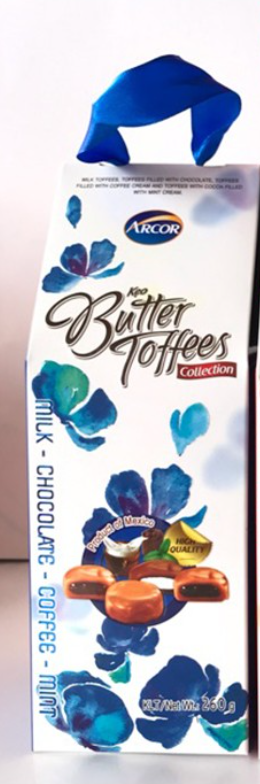 Kẹo bơ Butter Toffees nhân sữa, socola, cà phê, bạc hà Mexico 260g