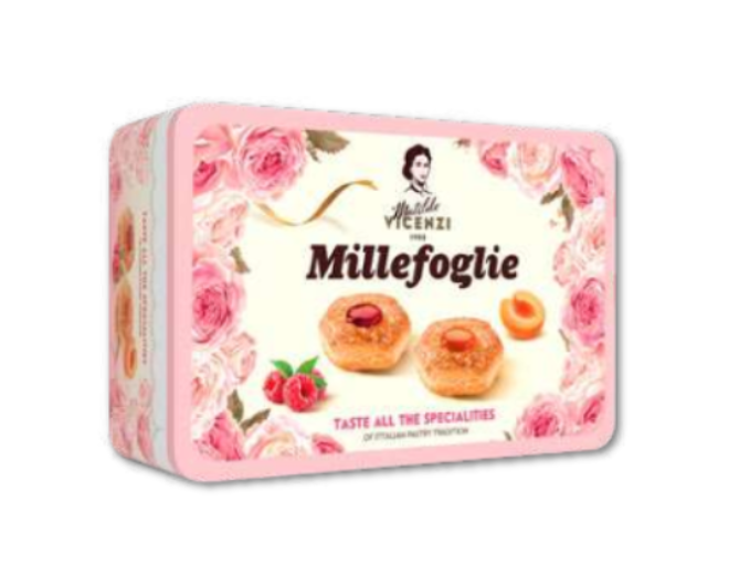 Hộp bánh ngàn lớp nhân mơ, vani và phúc bồn tử Matilde Vicenzi Ý 180g