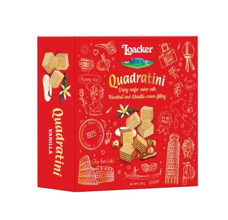 Bánh xốp Loacker Quadratini Gift Box Ý 250g