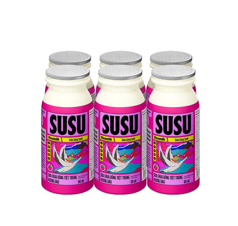 Sữa chua uống hương dâu Susu chai 80ml