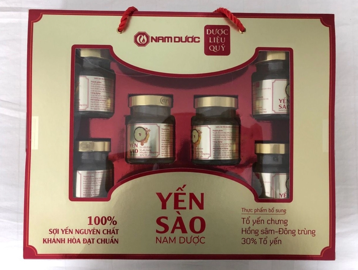 Set 6 hộp Yến sào Nam Dược tổ yến chưng Hồng Sâm & Đông Trùng
