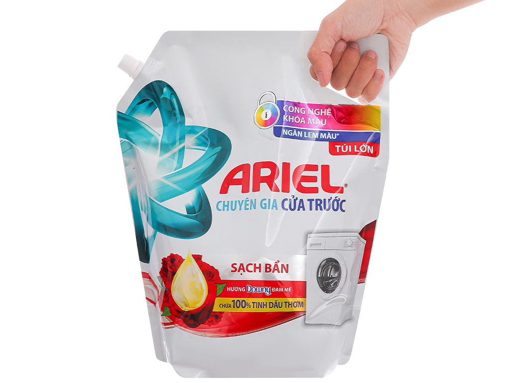 Nước giặt Ariel cửa trước sạch bẩn hương Downy đam mê 3.05 kg