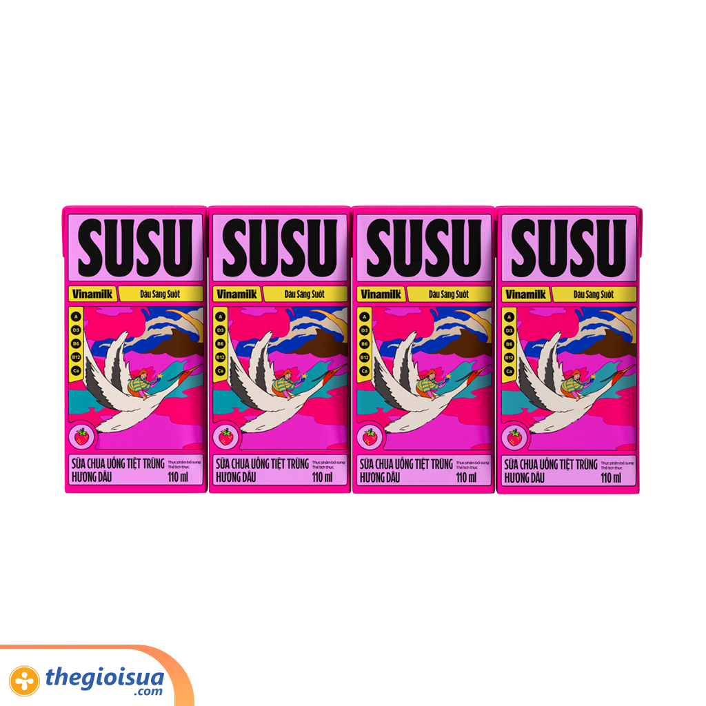 Sữa chua uống hương dâu Susu 110ml