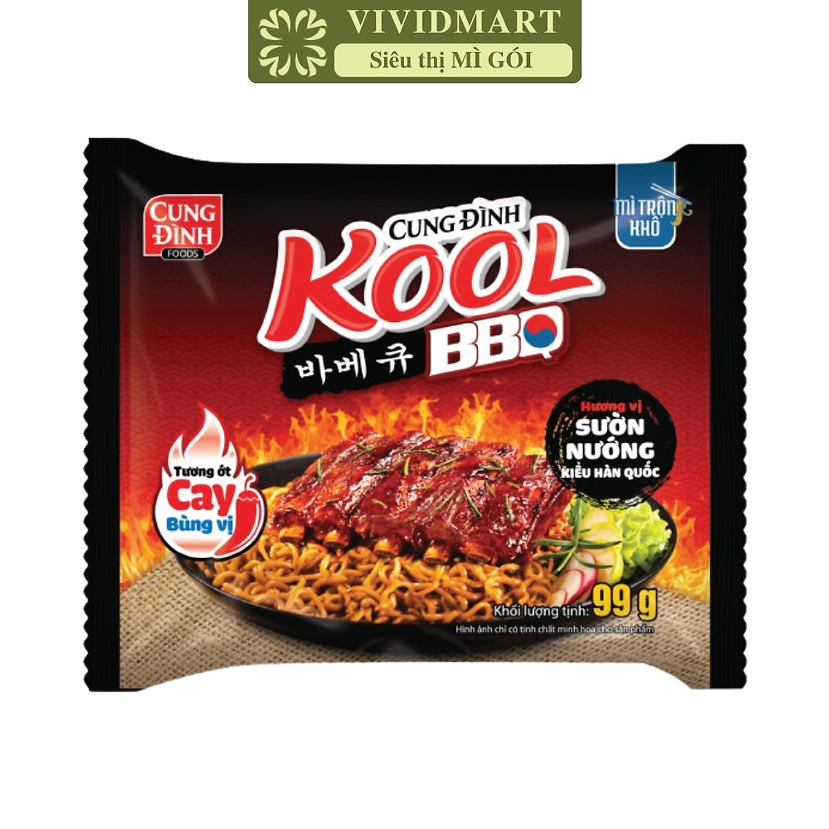Mì sườn nướng cay cung đình Kool BBQ 99g