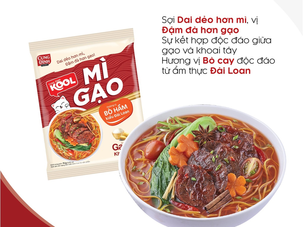 Mỳ Cung Đình gạo Kool vị bò hầm 75g
