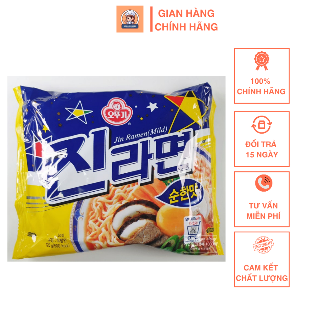 Mỳ Jin Ramen không cay Hàn Quốc 120g