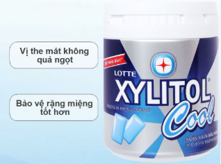 LOTTE XYLITOL cool xanh dương lọ 130,5g