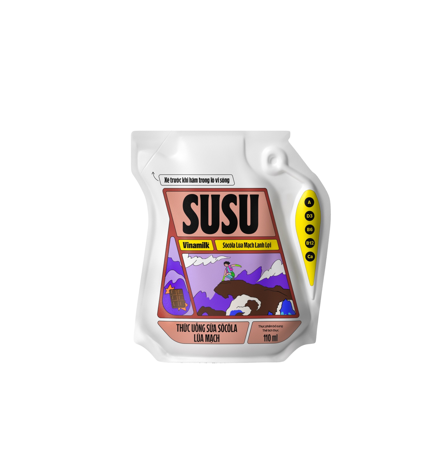 Sữa socola SuSu lúa mạch túi Vinamilk 110ml
