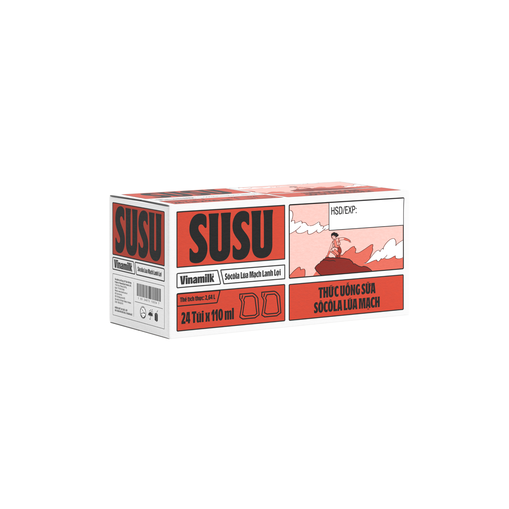 Sữa socola SuSu lúa mạch túi Vinamilk 110ml