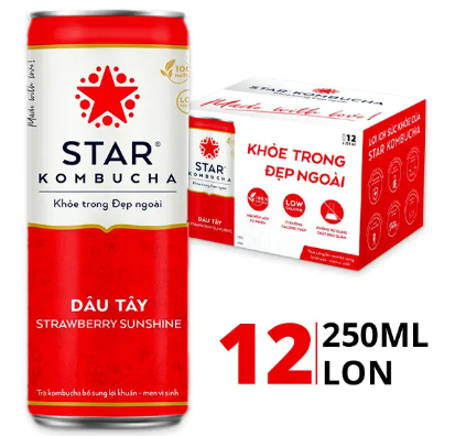 Thức uống lên men Star Kombucha vị dâu tây 237ml