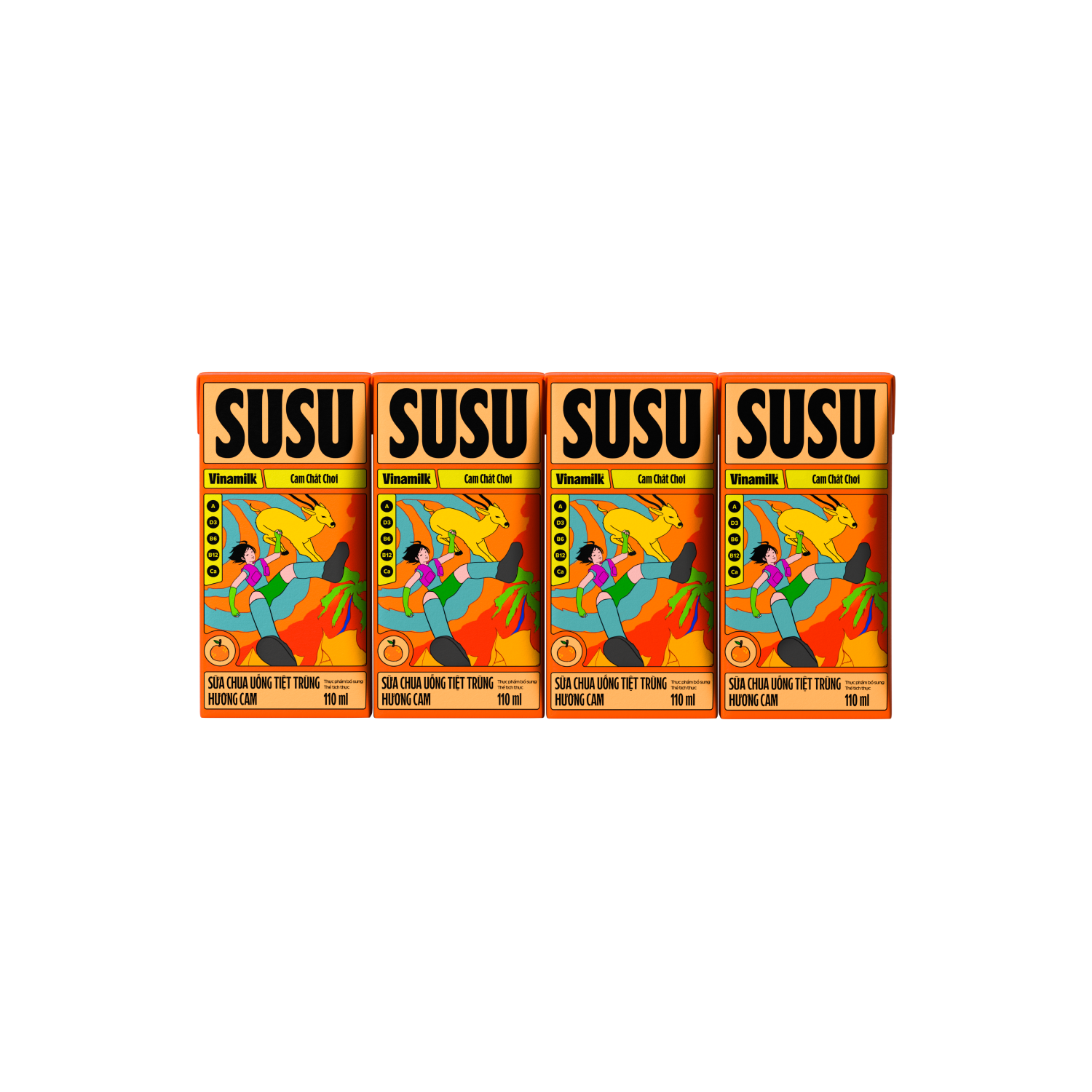 Sữa chua uống hương cam Susu 110ml