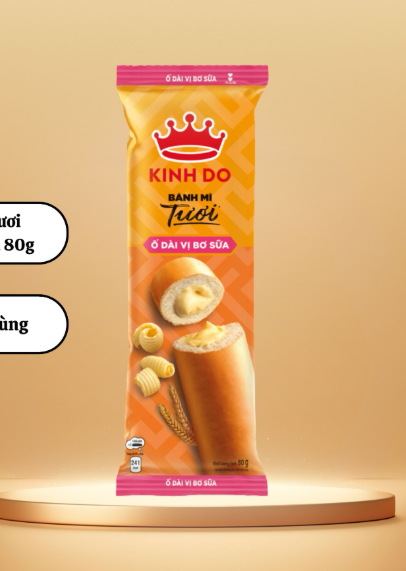 Bánh mì tươi ổ dài nhân vị bơ sữa Kinh Đô 80g