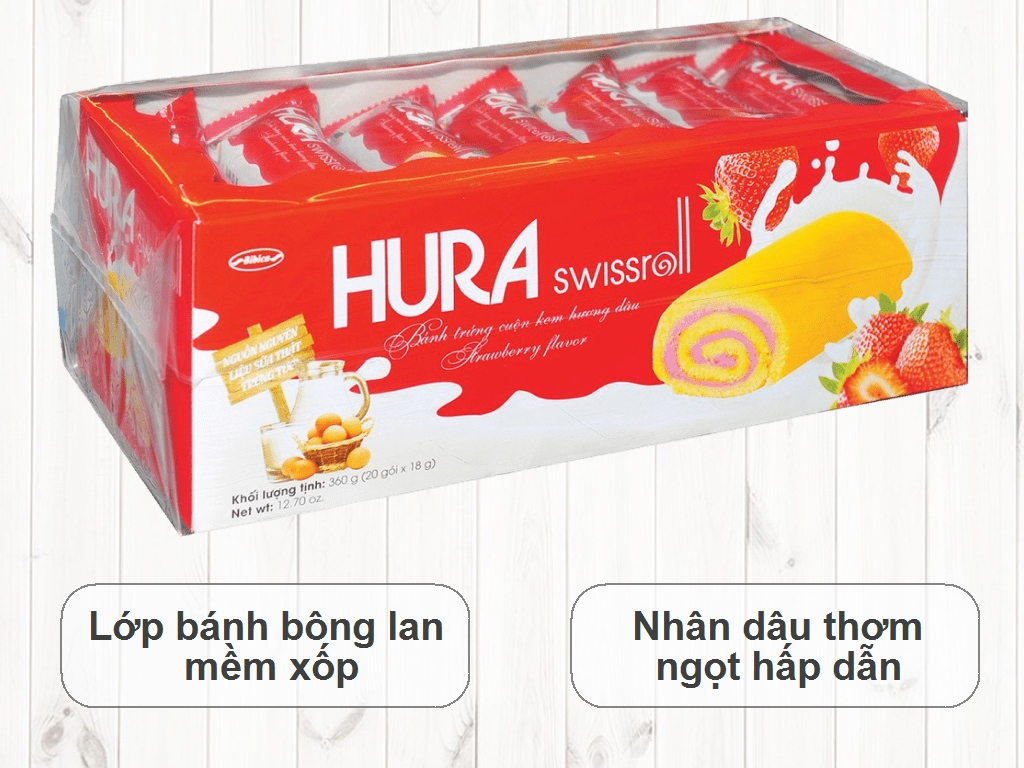 Bánh Hura cuộn dâu 150g