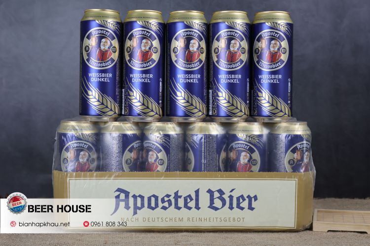BIA LÚA MÌ ĐEN Đức APOSTEL WEISSBIER DUNKEL 5.3% 500ml (BIA ĐỤC )
