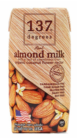 Sữa hạt hạnh nhân nguyên chất 137 Degrees Thái Lan 180ml