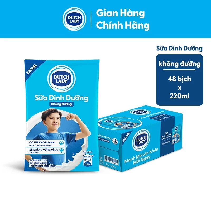 Sữa CGHL một bữa sáng không đường bịch 220ml