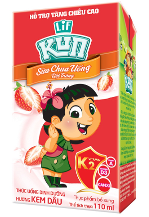 Kun sữa chua uống hương kem dâu thạch 110ml
