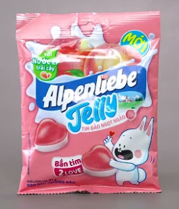 Kẹo dẻo Alpenliebe Jelly tim đào ngọt ngào 91g