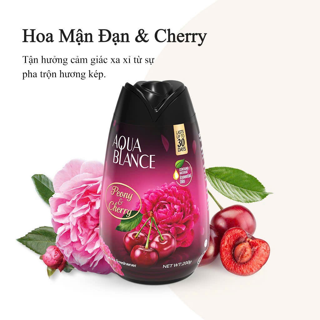 Sáp thơm khử mùi Aqua Blance hương hoa mẫu đơn và anh đào Singapore 200g