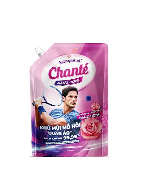 Nước giặt xả 8in1 Chante năng động thể thao hương hoa hồng Pháp 3,2kg