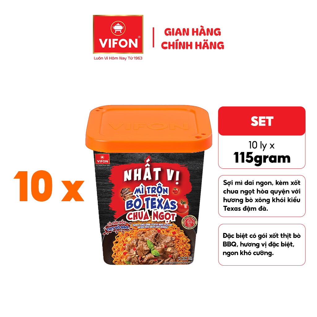 Mỳ trộn bò texas Vifon 115g
