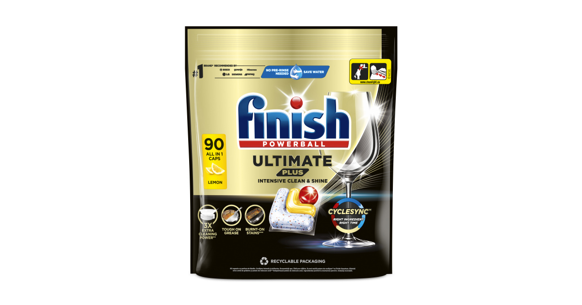 Viên rửa bát Finish Ultimate Power All in one hương chanh 90 viên
