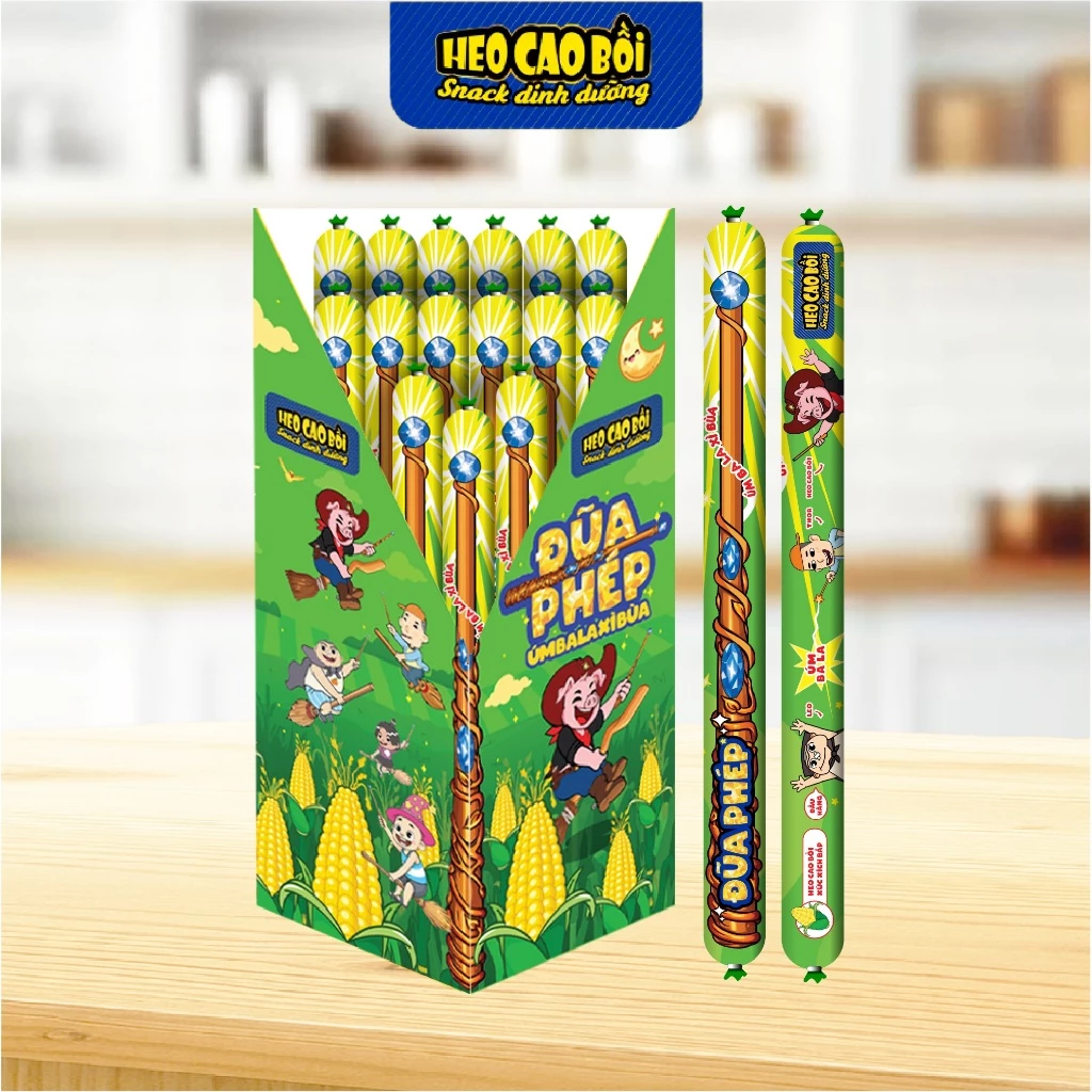 Xúc xích bắp đũa phép Heo cao bồi 32g*15 cây