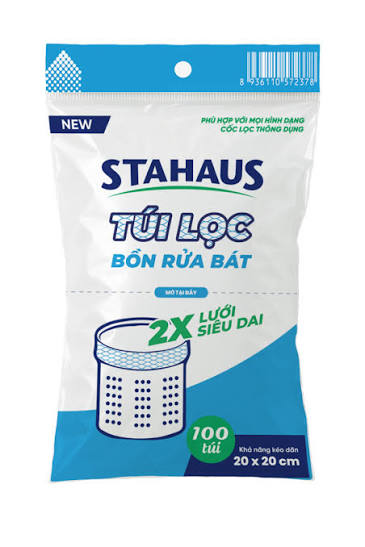 Túi lọc bồn rửa bát Stahaus 2x lưới siêu dai 100 túi 20x20cm