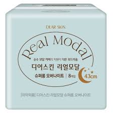 Băng vệ sinh REAL MODAL ban đêm có cánh 43cm Super Long Over night Hàn Quốc (8miếng/1gói)