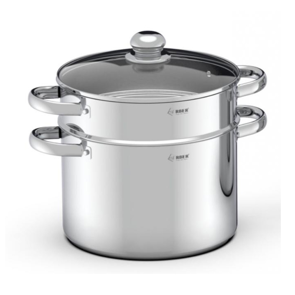 Nồi luộc gà kèm xửng hấp inox 304 Arber 13L AN30L Đức