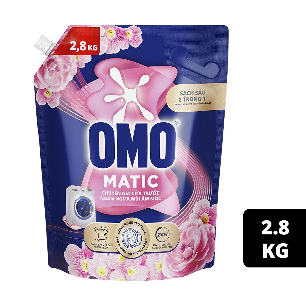 Nước giặt OMO Matic cửa trước ngăn mùi ẩm mốc 2,8kg