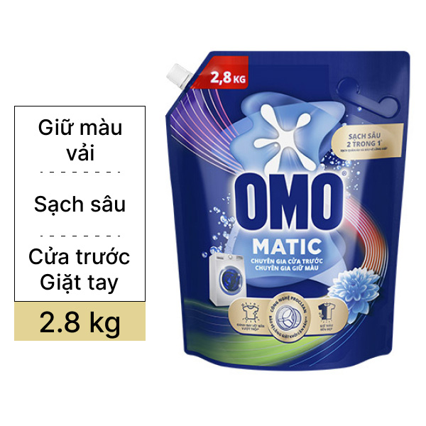 Nước giặt Omo matic chuyên gia cửa trước giữ màu 2,8kg