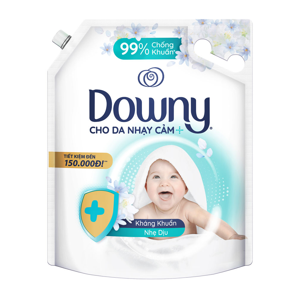 Nước xả vải Downy đậm đặc cho da nhạy cảm, kháng khuẩn dịu nhẹ 3L