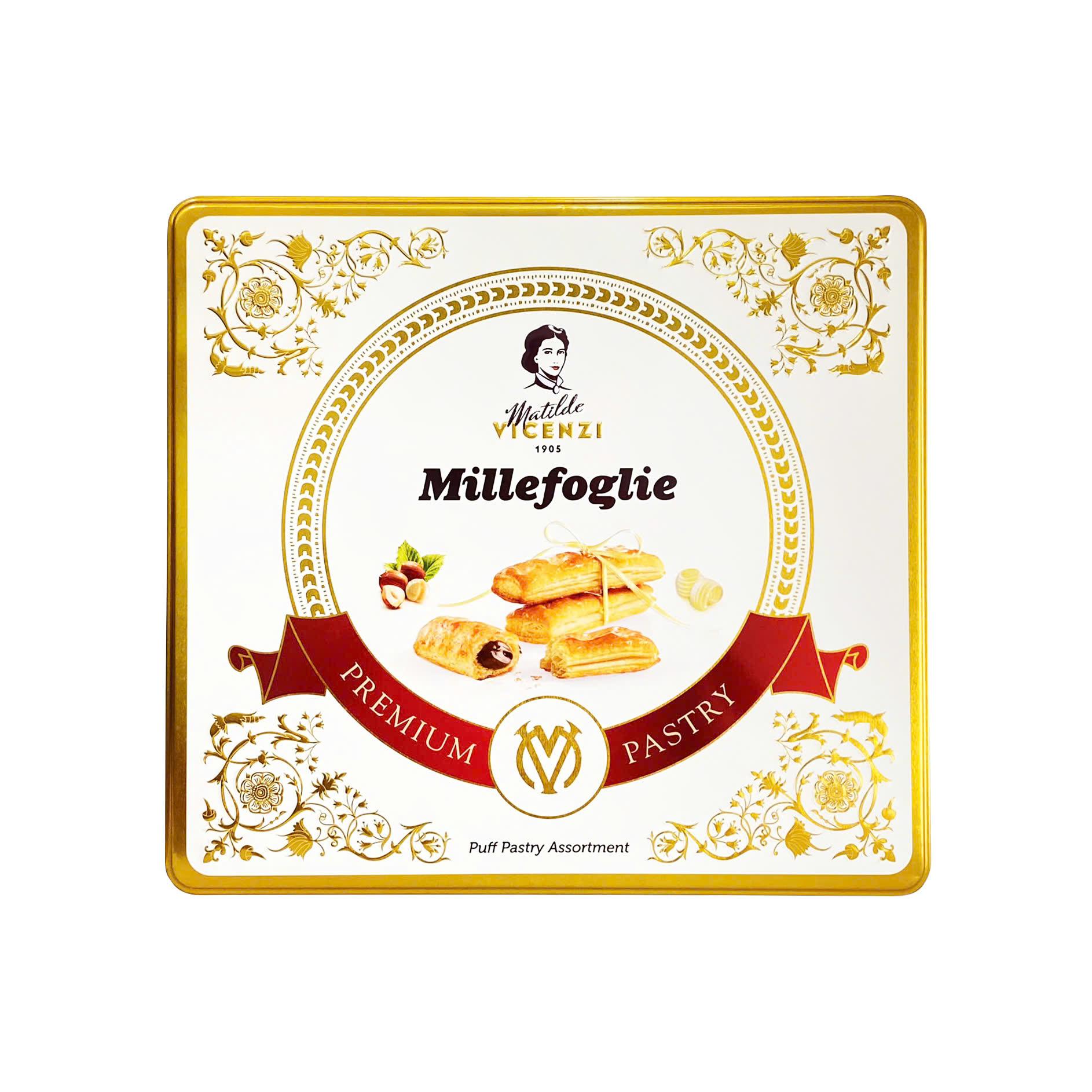 Bánh Puff Pastry que vị bơ và hạt phỉ Millefoglie Ý 250g