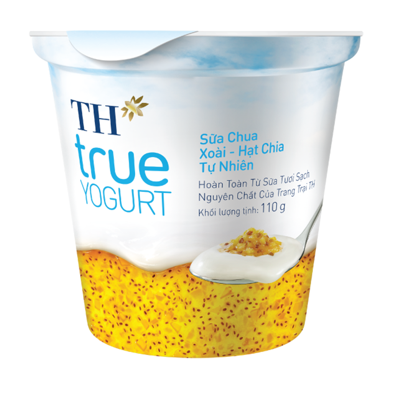 Sữa chua xoài - hạt chia tự nhiên TH True Milk 110g