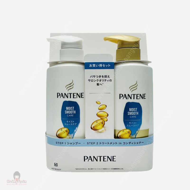 Cặp dầu gội, xả Pantene Moist Smooth dành cho tóc thường và tóc dầu 270ml Nhật Bản